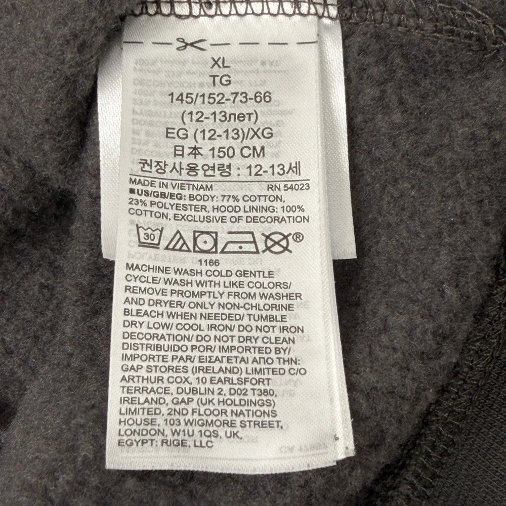 GAP Kids Batman Hoodie Pullover Sweatshirt‎ XL 12 Dark Grey DC Comics